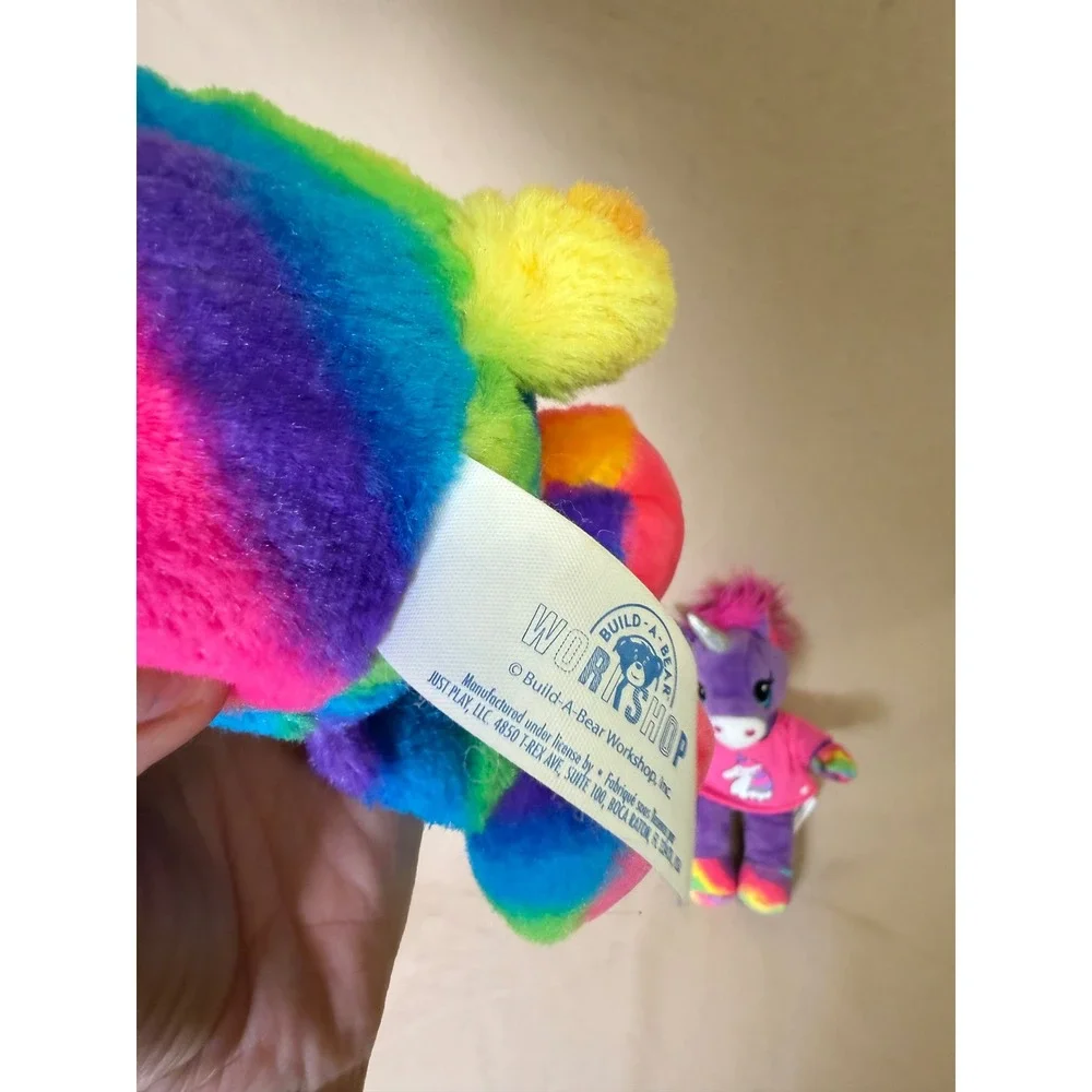 Build-A-Bear Workshop Rainbow Striped Bear and Purple Unicorn Plush Toy Set